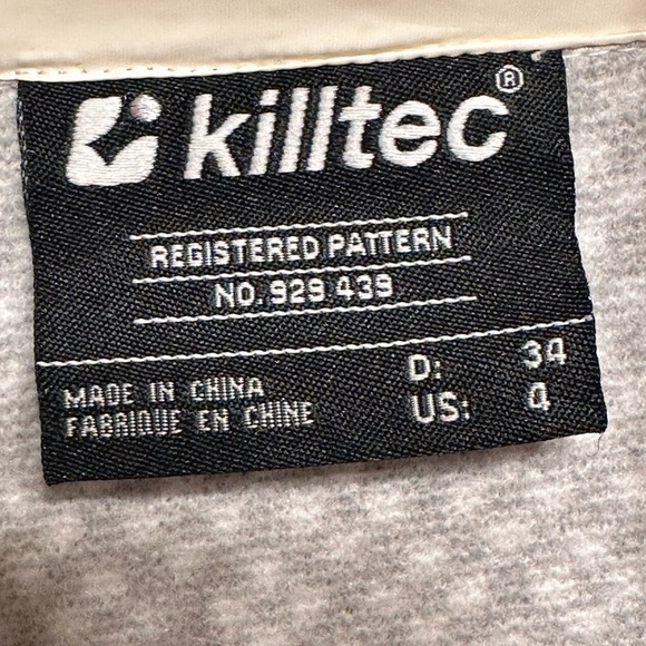 Killtec Women’s Fleece ski Jacket w/ standup collar grey & white Size 4 - Picture 5 of 8